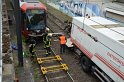 Unfall zwischen zwei KVB Bahnen Koeln Hoehenhaus Im Weidenbruch P243